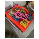 Old Play Farm toy, stained glass nativity scene,