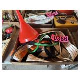 Exercise band, vinyl belt, funnel