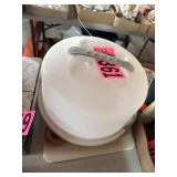 Plastic cake carrier and cutting board