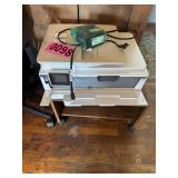 HP Inkjet Print/copy/scan and wood shelf on