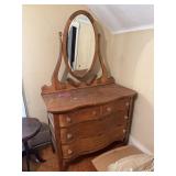 Antique Victorian serpentine front dresser with
