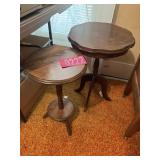(2) Antique wood side parlor tables