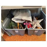 (2) Plastic totes od holiday decor