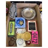 Flat of pewter ashtray, Star Wars 8-track, timer,