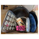 Asst. cookware: mini cupcake pan, large wok,