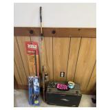 Lot of fishing supplies and tacklebox