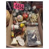 Flat of holiday decor & Elvis Presley doll