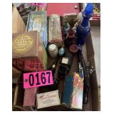 Vintage Avon collectibles, aftershave, blue glass