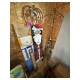 Lot of decorated window shutteers, plant hooks,