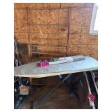 Clothes drying rack, ironing board, and mini