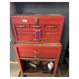 2-Piece rolling tool chest & box w/ misc.
