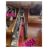 (2) Levels and a manual tile cutter