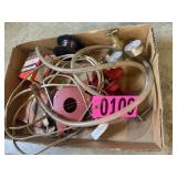 Box lot: regulators, hoses, copper wire spool,
