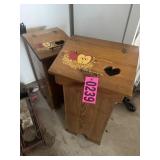 Pair of wooden decorative storage bins/chests