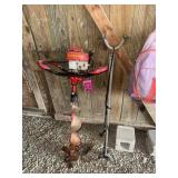 Earthquake gas-powered post hole auger & other