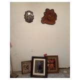 Framed wall art group including framed prints and