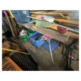 Saw horses and wood table top