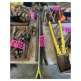 Long pry bars, digging bars, steel rods