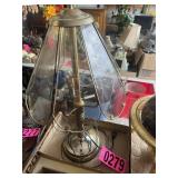 Box lot: Bronze and glass table lamp