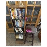 Wood movie shelving organizer and stool