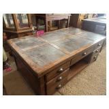 Slate top and wood storage coffee table