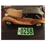 Vintage wood carved replica car