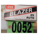 Blazer 25 auto 50 grain ammo half box