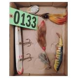 Flat of assorted hard tackle fishing lures