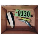 Flat of assorted hard tackle fishing lures