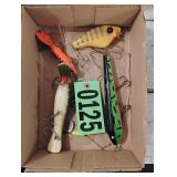 Flat of assorted hard tackle fishing lures