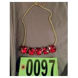 Red gem womens necklace