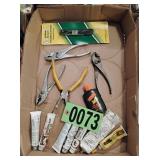 Flat of assorted gun cleaning supplies pliers