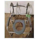 Walker and adjustable toilet seat