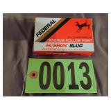 Federal Hi-Shok slug 12 gauge ammo full box