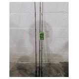 3 assorted small fishing rods