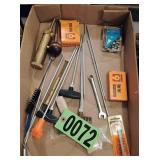 Flat of assorted gun cleaning supplies