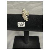 Vintage Sterling Silver leaf pattern ring