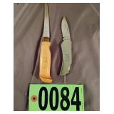 2 knives PPG pocket knife and filet knife