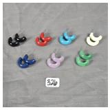 (7) Chunky acrylic open hoop earring sets