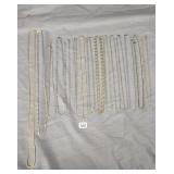 (15) various toned and size chain necklaces