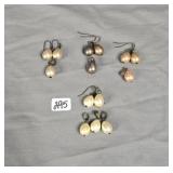 Multi-color faux pearl teardrop earring and