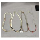 (4) beaded style necklaces