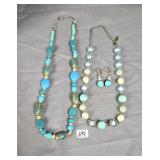(2) Turquoise statement necklaces