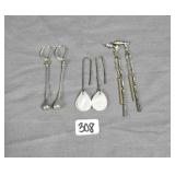 (3)  silver tone dangle earring sets