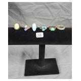 (6) marked 925 sterling silver rings featuring