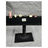 (6) marked 925 sterling silver rings featuring