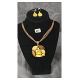 Tiger Eye and Citrine gemstones set in silver