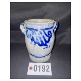 Antique salt glaze 3L stoneware crock with cobalt