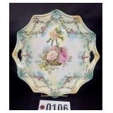 RS Prussia rose basket 11" charger plate