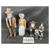 Wood Amish figures